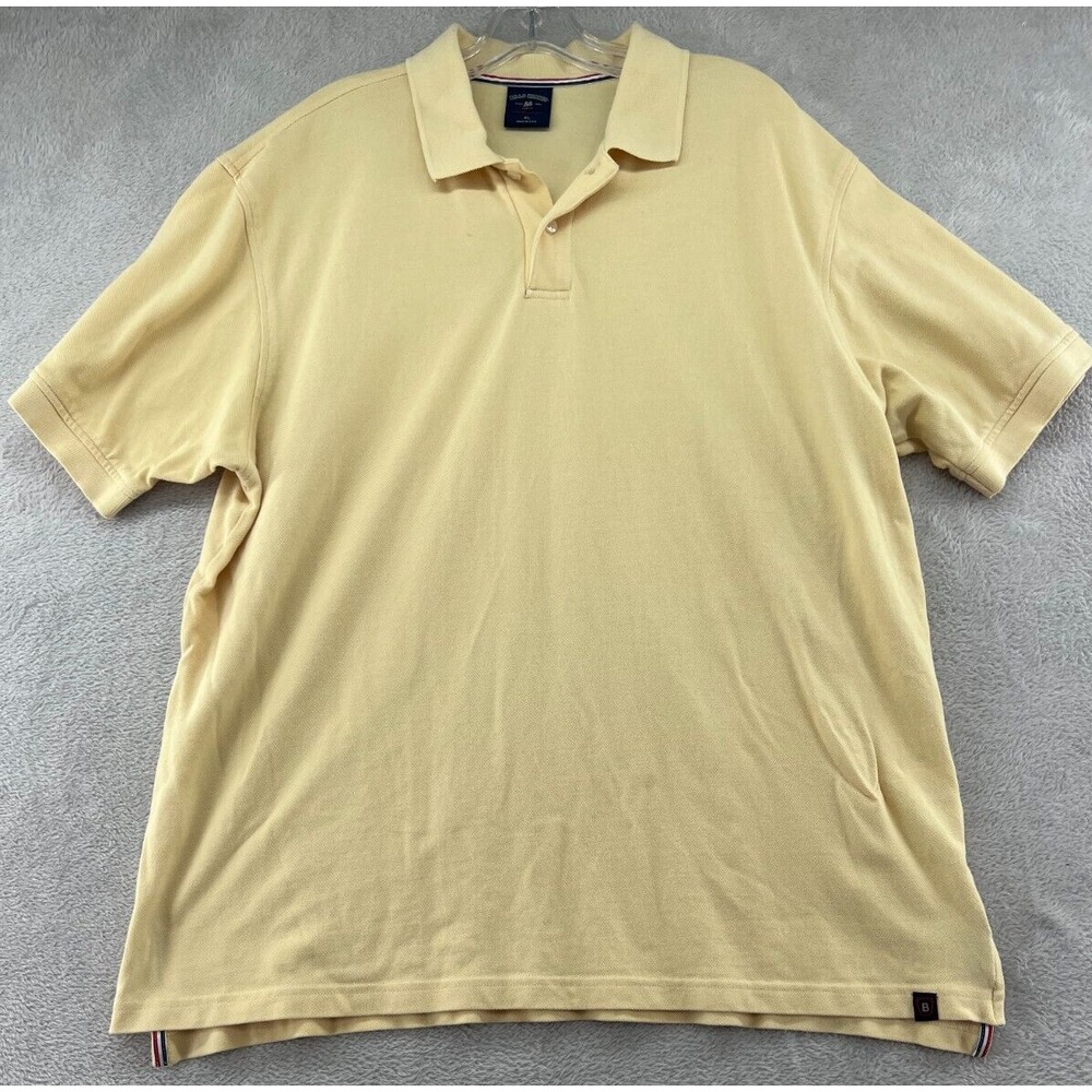 VTG Bills Khakis Polo Shirt Mens Sz XL Yellow Short Sleeve USA Boxy Y2K